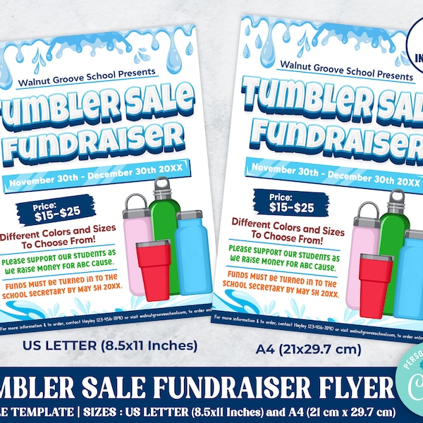 Tumbler Cup Flyer Etsy