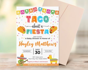 Editable Taco Baby Shower Invite Template | Baby Shower Fiesta Invitation | Mexican Fiesta Printable Invitation