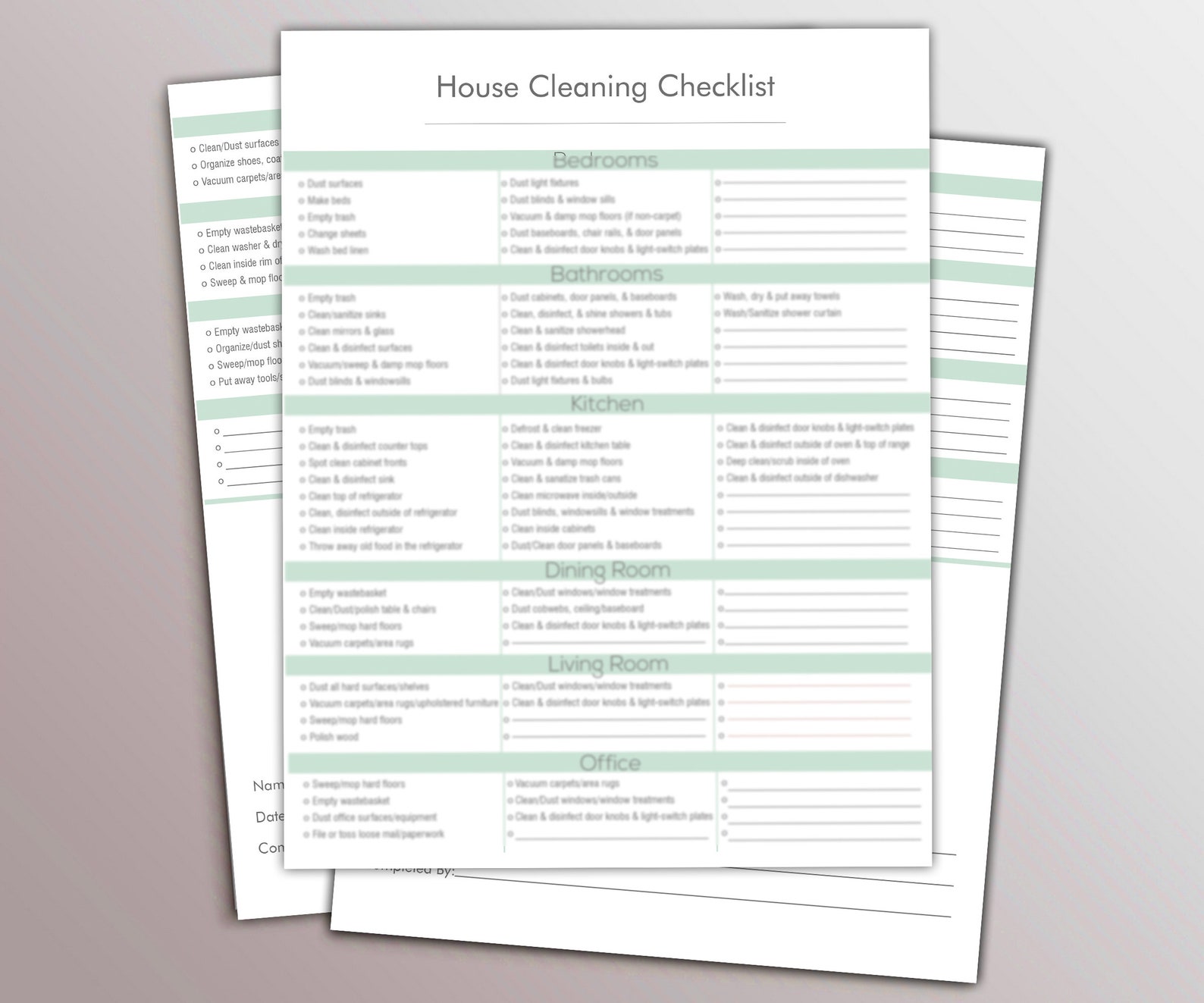 PRINTABLE Room by Room Home Cleaning Checklist Complete - Etsy
