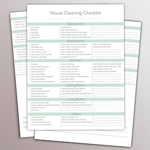 PRINTABLE Room by Room Home Cleaning Checklist, Complete Housekeeping ...