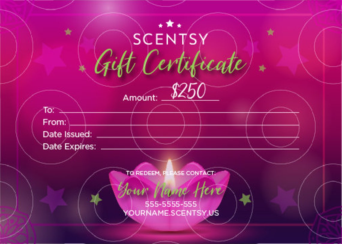 Scentsy Gift Certificate &amp; Thank You Card BUNDLE Editable | Etsy