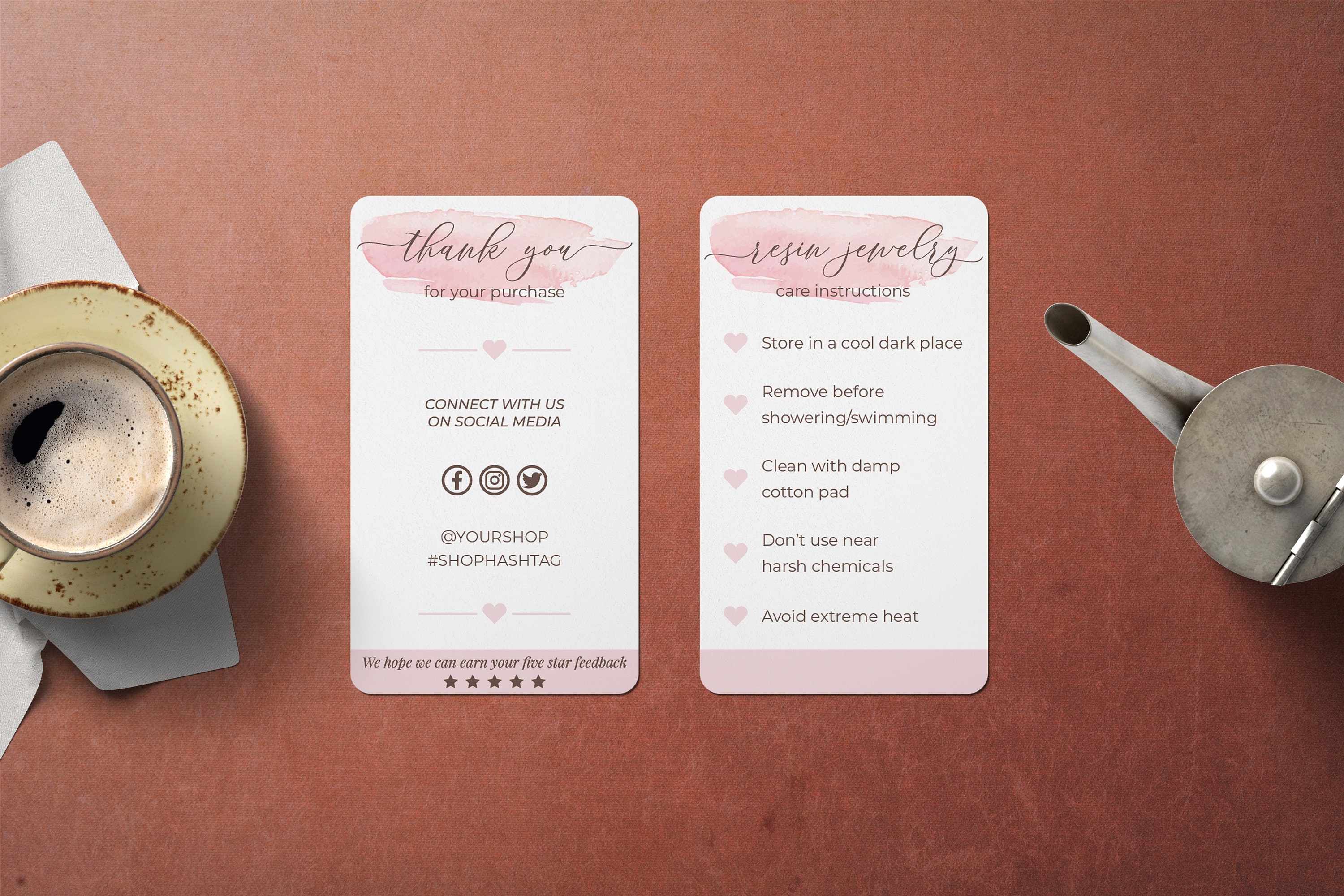 Mini Resin Jewelry Care Card Resin Care Instructions Resin Etsy