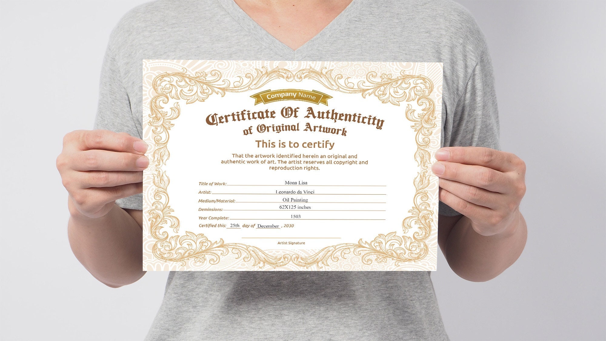 鯰江光二　CERTIFICATE OF AUTHENTICITY EDITABLE Certificate of Authenticity for Artwork, Diy Authenticity