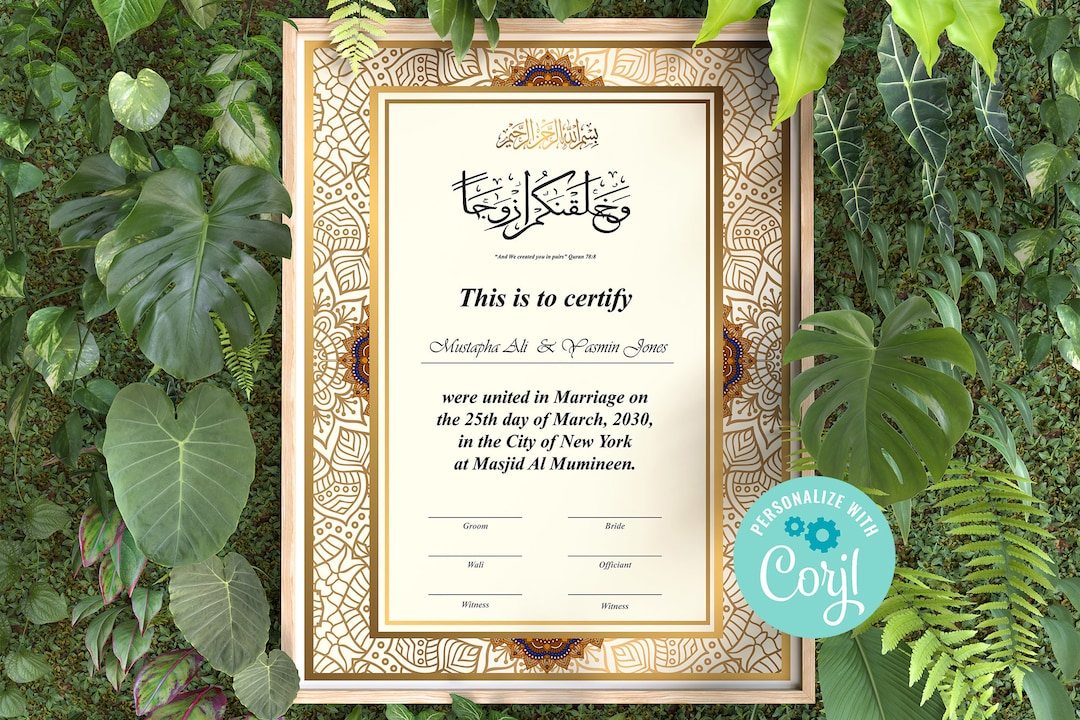 Nikah Certificate Template