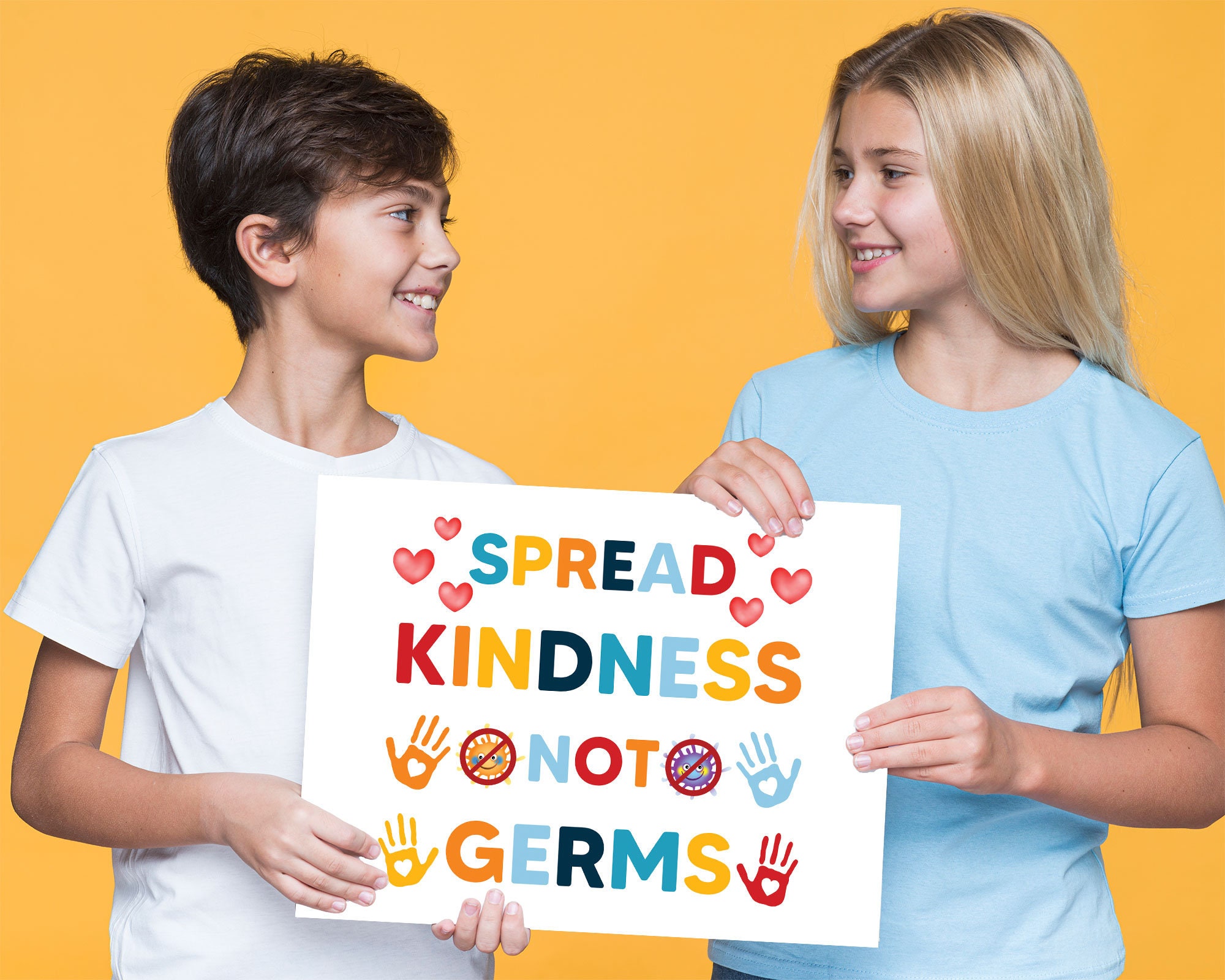 Printable Spread Kindness Not Germs Poster, PDF School Health Safety ...