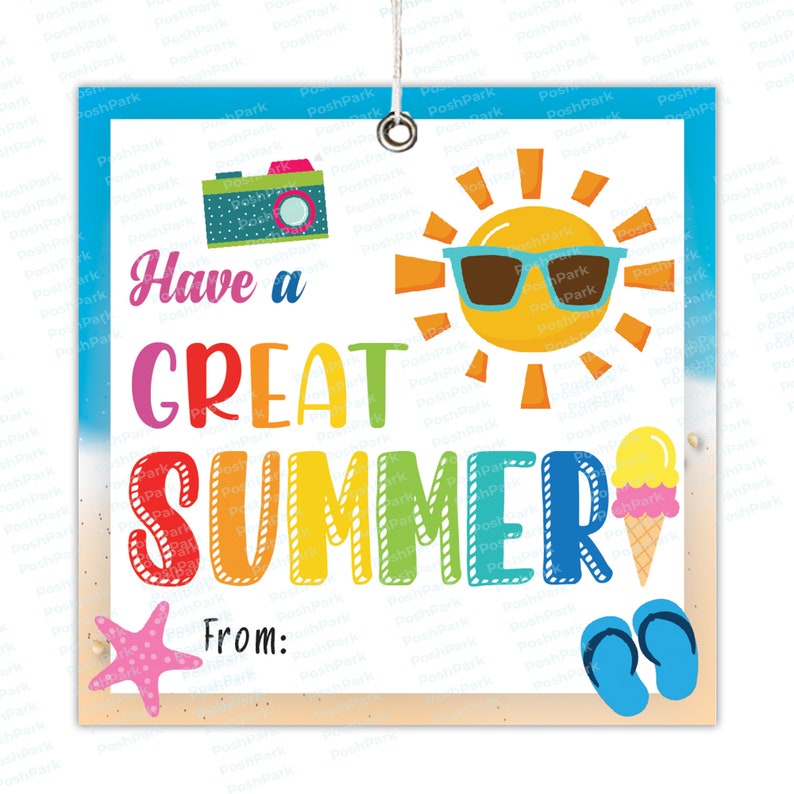 PRINTABLE PDF Have A Great Summer Tag Colorful Summer Gift Etsy