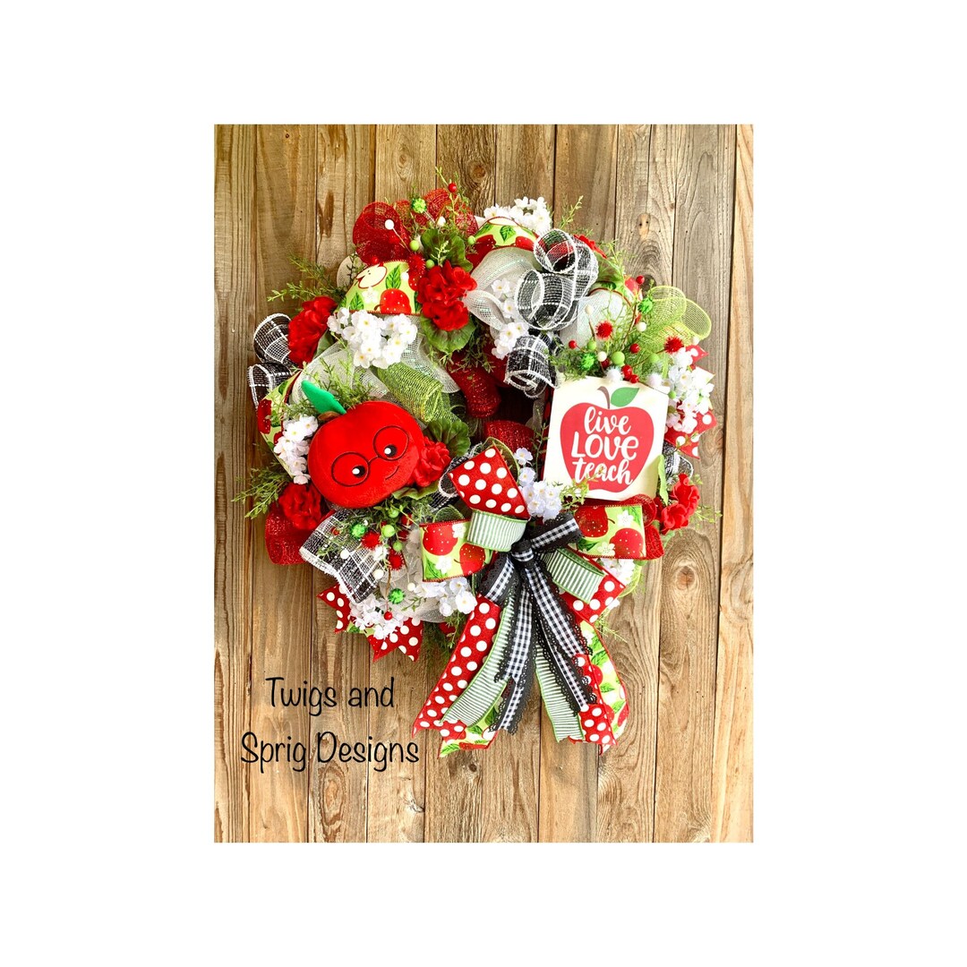 Teacher Deco Mesh Wreath for Classroom Decor Teacher Etsy