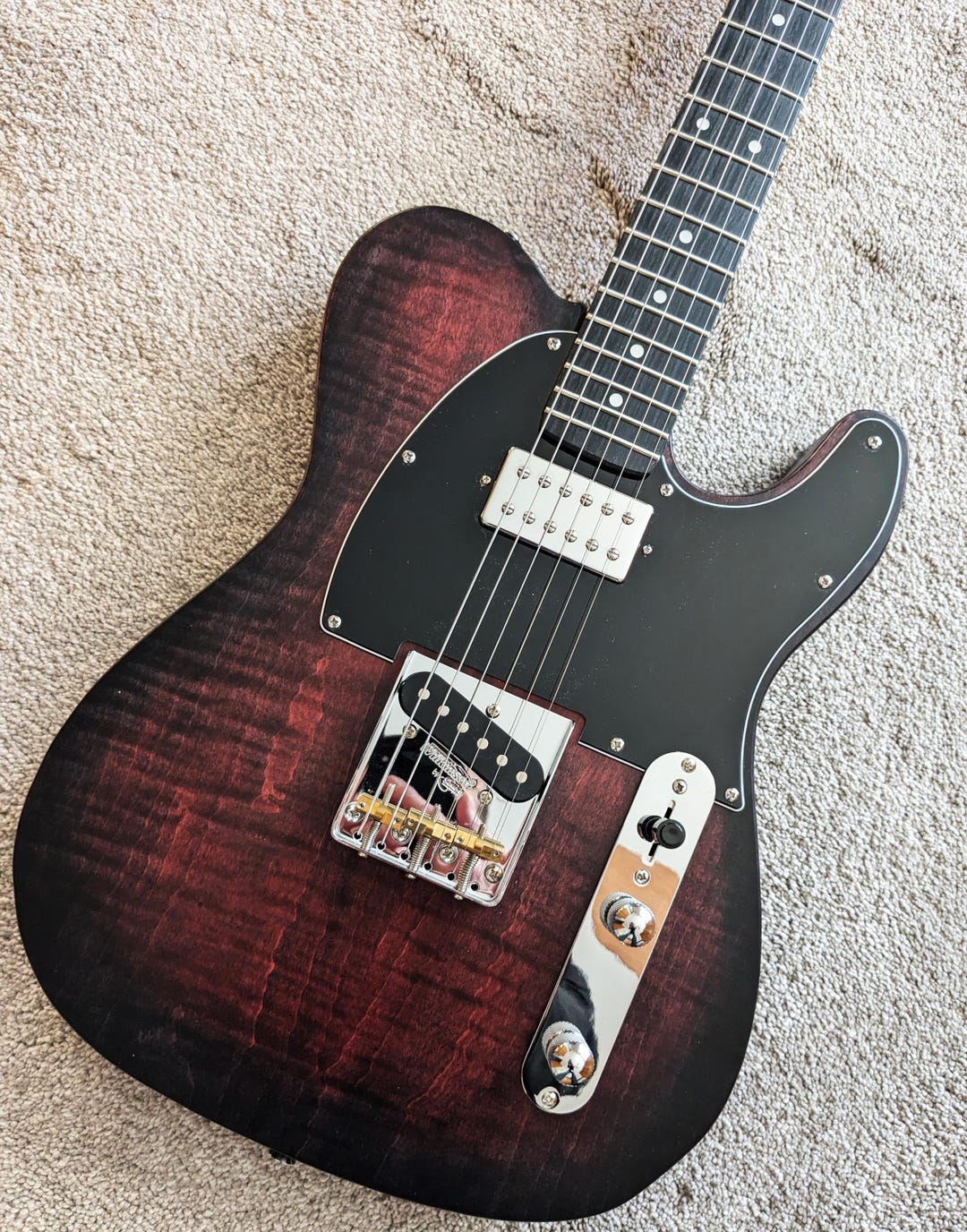 Custom Made Telecasters Handmade RD Custom Telecaster 1/4 Flame Maple Top With Alder Body, Made ...