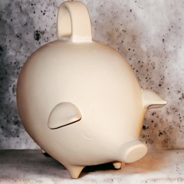 Pinata Piggy Bank / Handle / Smash / Mexican / Money Saver / Vintage Style / Ceramic Bisque / Unpainted / Ready To Paint / Kids Room Decor