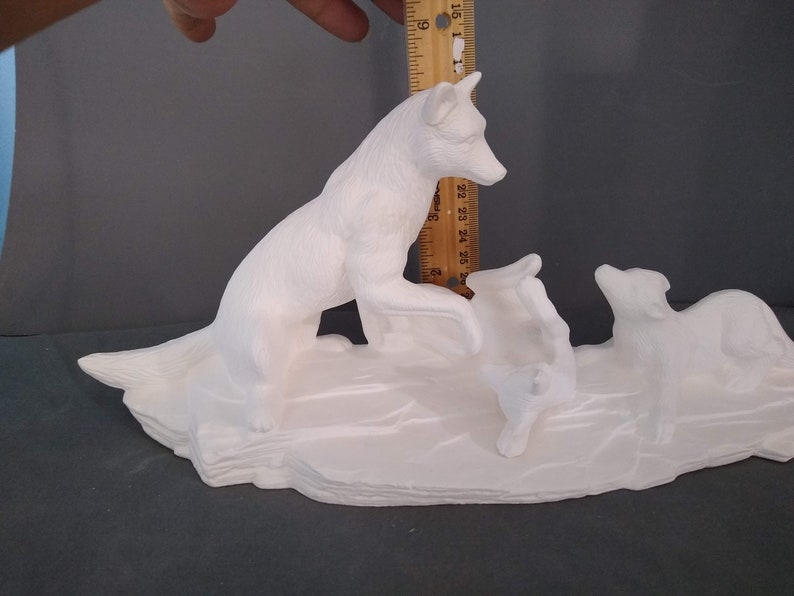 Wolf Family / Ready to Paint / Wolf Figurine / Wolf Decor / Etsy