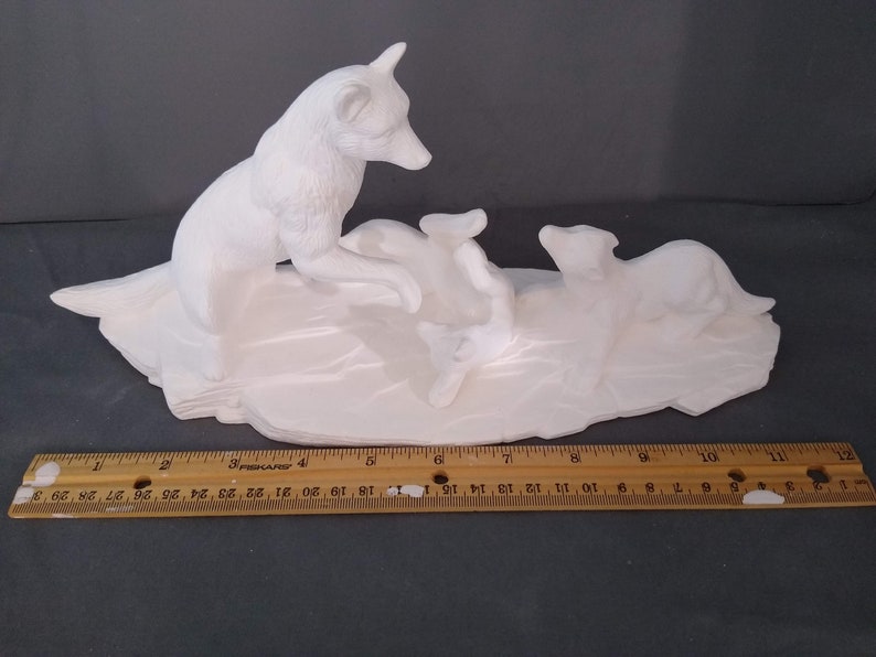 Wolf Family / Ready to Paint / Wolf Figurine / Wolf Decor / Etsy