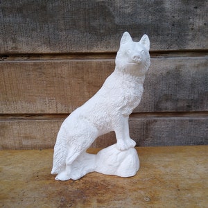 Ceramic Wolf / Ready To Paint / Bisque / Husky Dog / Figurine / Wolf Lover Gift / Dog Lover / Wolf Decor / Standing Wolf / Wildlife / Statue