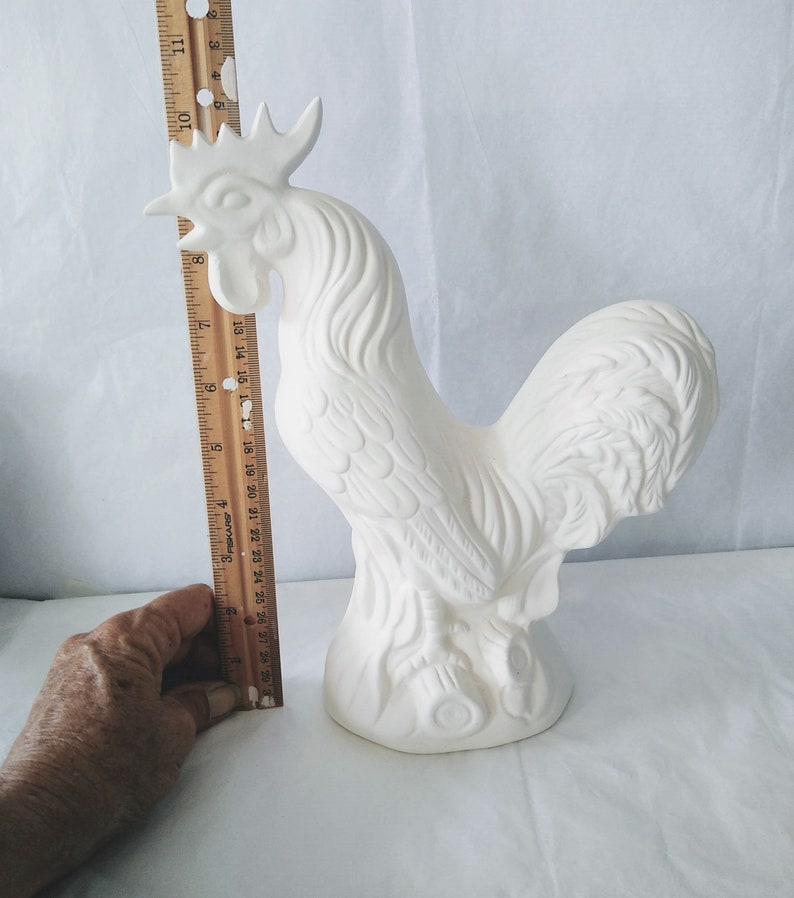 Ceramic Rooster / Bisque Rooster / Ready to Paint / Crowing Etsy