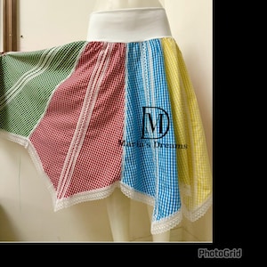 gingham skirt, 7 and 9 colors, with keel included with 5” wide elastic band.