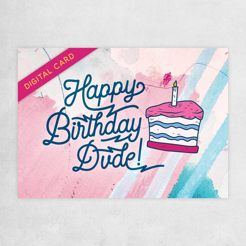 happy birthday dude printable card birthday card for him or etsy