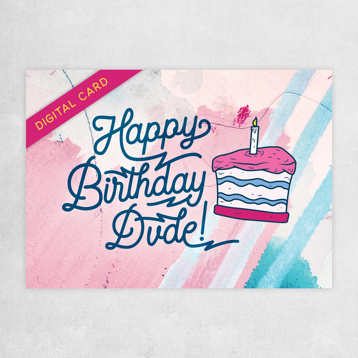 Happy Birthday Dude Printable Card Birthday Card for Him or - Etsy