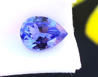 Poire Tanznaite naturelle, pierre à facettes 6 x 5 mm, zoisite bleue AA en vrac pour bague/mini pendentif