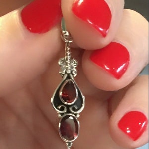 Garnet Necklace, Sterling Silver,  Pendant with or Without Chain Included, January Birthstone, Gift for Mom, Gift for woman