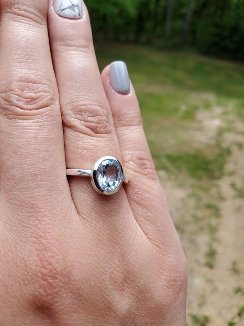 Sterling Silver Blue Topaz December Birthstone Ring