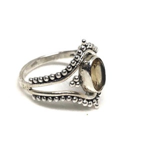 Sterling Silver Citrine Ring, boho & hippie, faceted-Please Read Full Description image 9