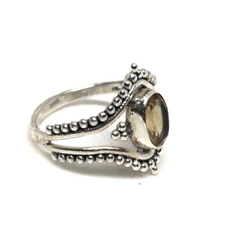 Sterling Silver Citrine Ring, boho & hippie, faceted-Please Read Full Description image 9
