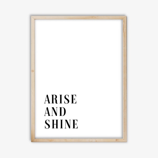 Arise shine for your light has come print, Isaiah 60 1 sign printable, Christian scripture wall art print