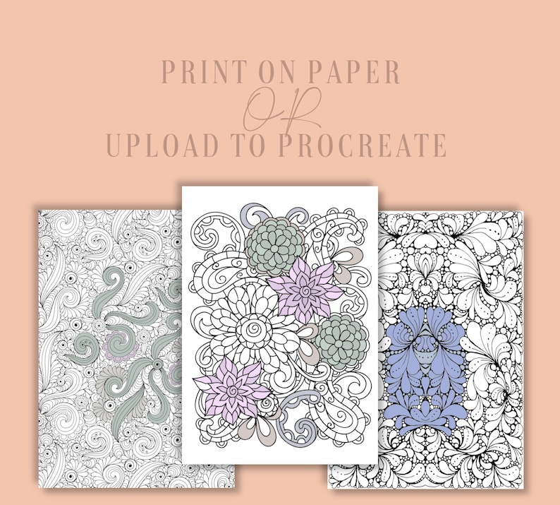 Coloring Book Pages 20 Different Designs Procreate Etsy