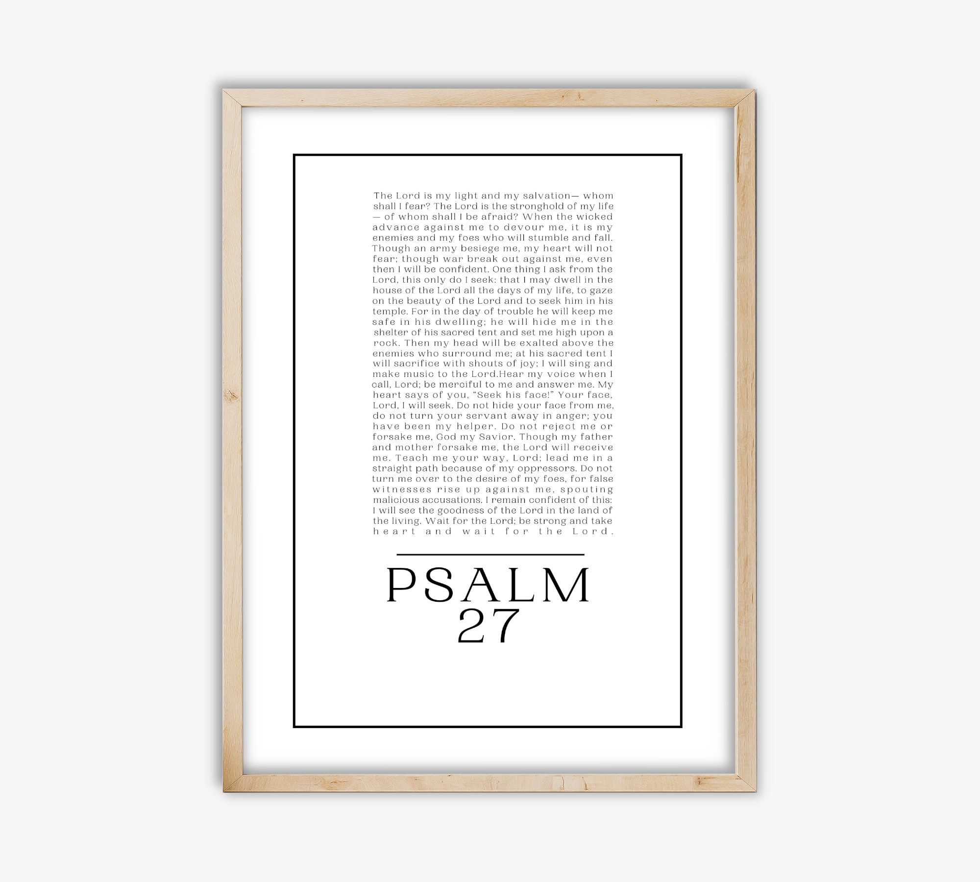 Psalm 27, Bible Verse Wall Art, Modern Scripture Art, Christian ...