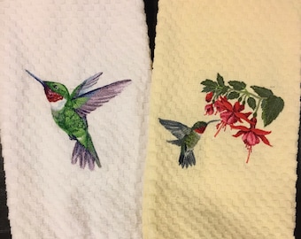 Tea Towel Teal Orange Red Cotton Home Decor NEW Jacquard Hummingbird Kitchen Tea Towel Teal Orange Red Cotton Home Decor NEW Jacquard Hummingbird Kitchen