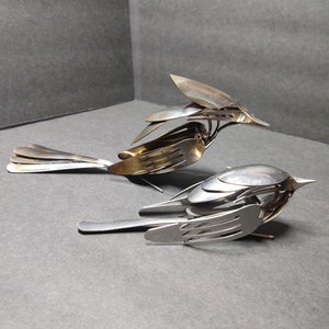 Bird Family Silverware Art