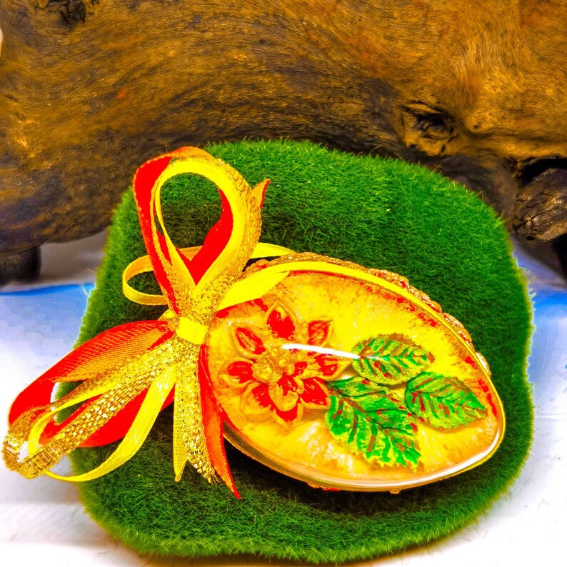 Easter Egg 3D Home Decoration With Orange Flower Orange Etsy