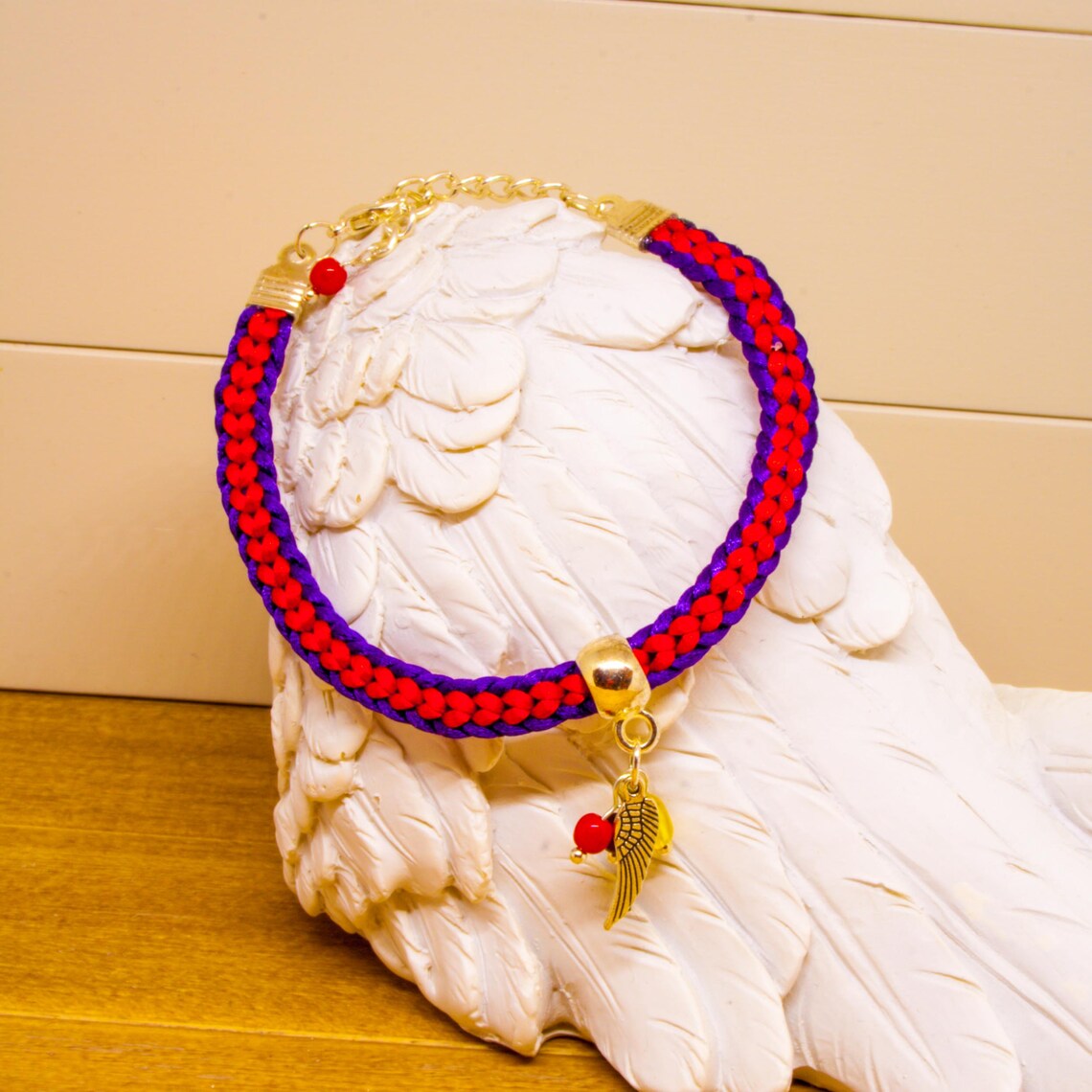 Kumihimo Bracelet Kumihimo Jewellery Multi Coloured Bracelet Wings Pendant Bracelet Ladies 