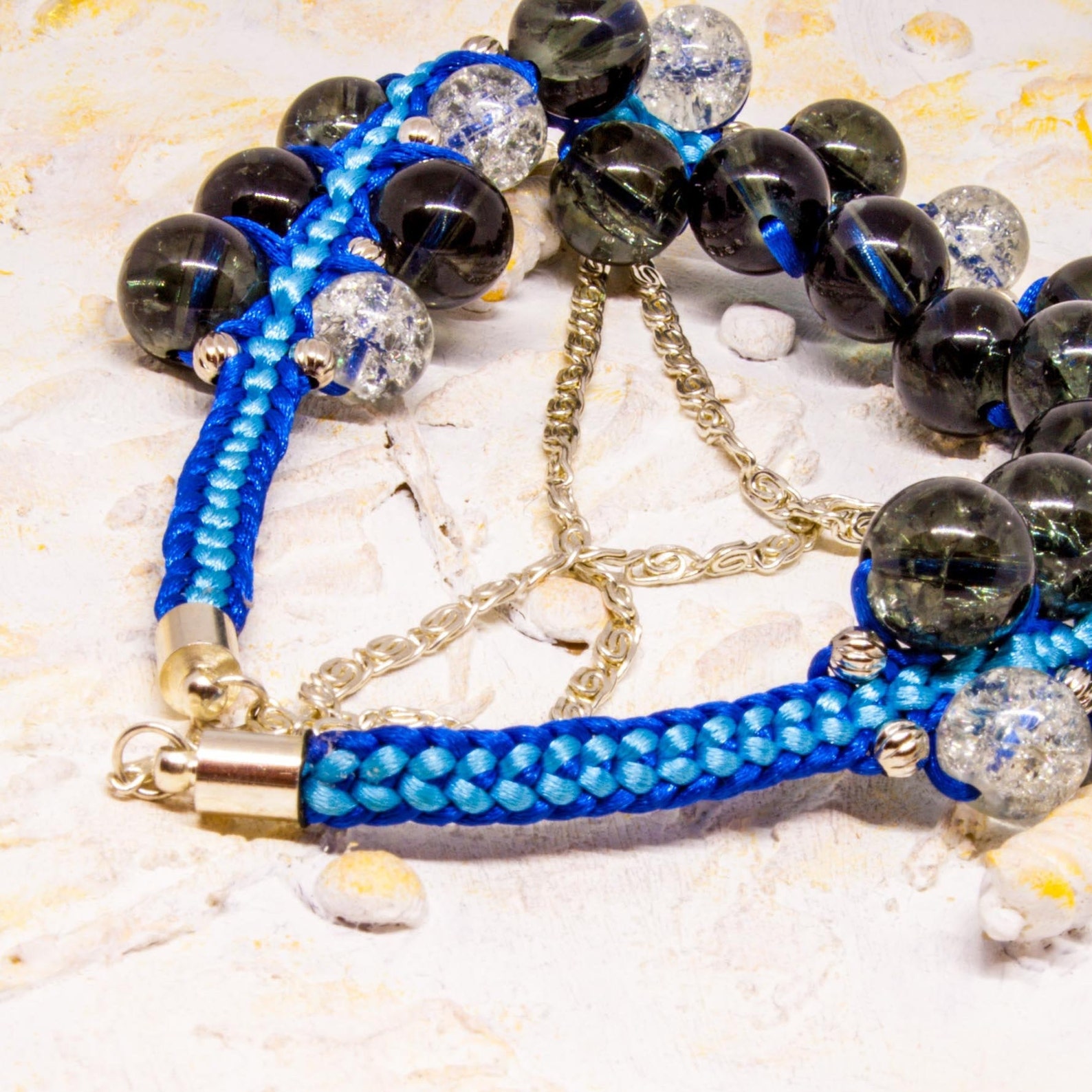 Kumihimo Necklace Beaded Kumihimo Necklace Kumihimo Jewellery Etsy