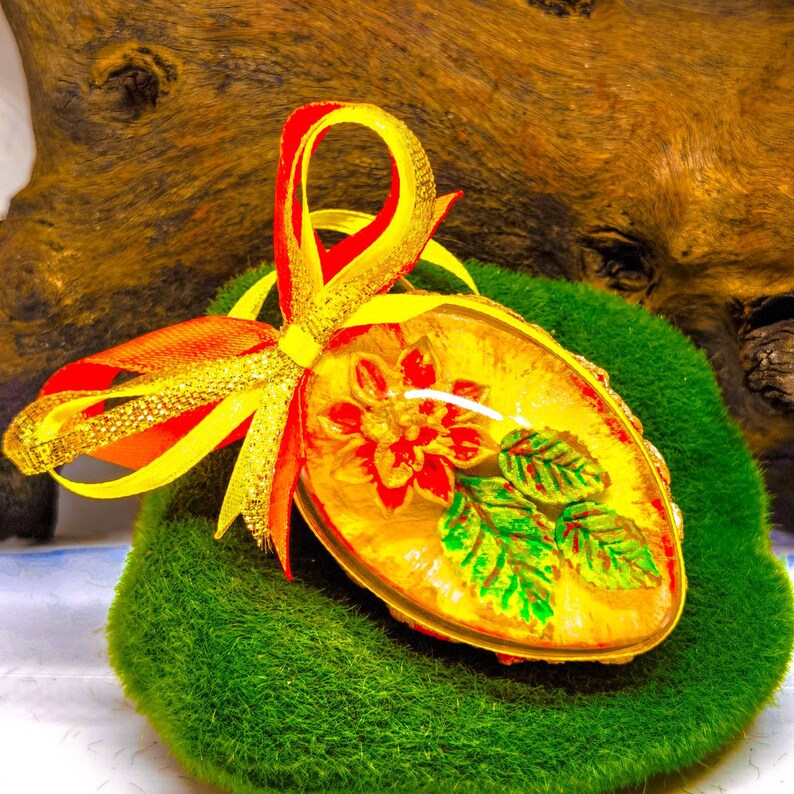Easter Egg 3D Home Decoration With Orange Flower Orange Etsy