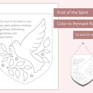 Printable Fruit of the Spirit Craft | Holy Spirit Coloring | Pentecost Craft | Sunday school craft | Bible coloring