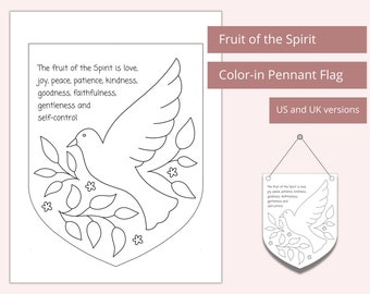 Printable Fruit of the Spirit Craft | Holy Spirit Coloring | Pentecost Craft | Sunday school craft | Bible coloring