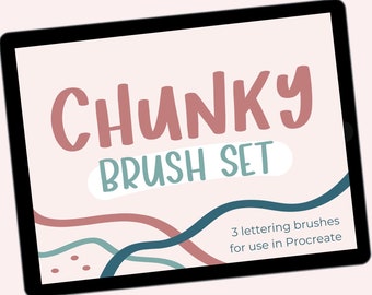 Chunky Procreate Brush Set | Lettering brushes | Bounce lettering | Thick lettering brush | Procreate calligraphy brushes