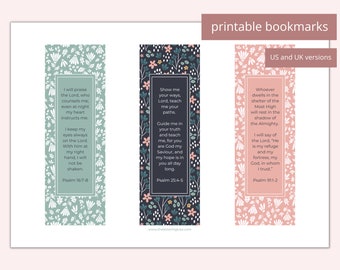 Printable Bible Verse Bookmarks | Christian bookmarks | Printable Bible verse cards | Scripture bookmarks | Psalms bookmark