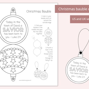 Printable Christmas craft | Bible verse Christmas coloring | Sunday school activity | Christmas kids craft | Messy Church