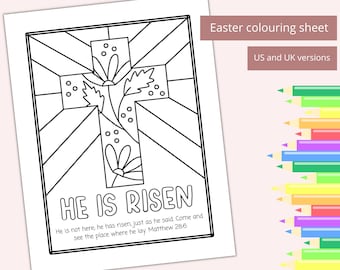 Easter Coloring Page | Biblical Easter Crafts | Printable Bible activities | Easter crafts for Sunday school | Christian Easter coloring