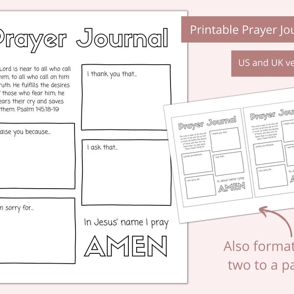 Printable kids prayer journal | Prayer craft | Prayer activity for kids | Sunday school crafts | Bible crafts | Prayer journaling for kids