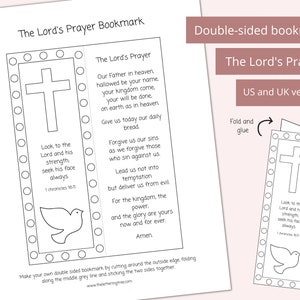 Printable The Lord&#39;s Prayer bookmark | Bible verse craft | The Lord&#39;s prayer activity | Sunday school crafts | Christian coloring