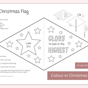 Printable Christmas Craft | Bible verse coloring for kids | Sunday school activities | Christmas church craft | Glory to God in the highest