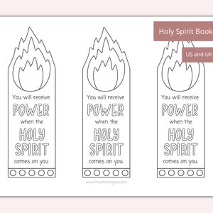 Printable Pentecost craft activity | Pentecost coloring bookmarks | Sunday school Pentecost activity | Holy Spirit bible craft