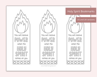 Printable Pentecost craft activity | Pentecost coloring bookmarks | Sunday school Pentecost activity | Holy Spirit bible craft