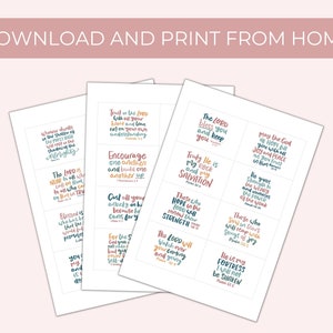 24 Bible verse cards Printable scripture cards Encouraging Bible verse cards Memory verse cards Hand lettered Bible quote cards image 3