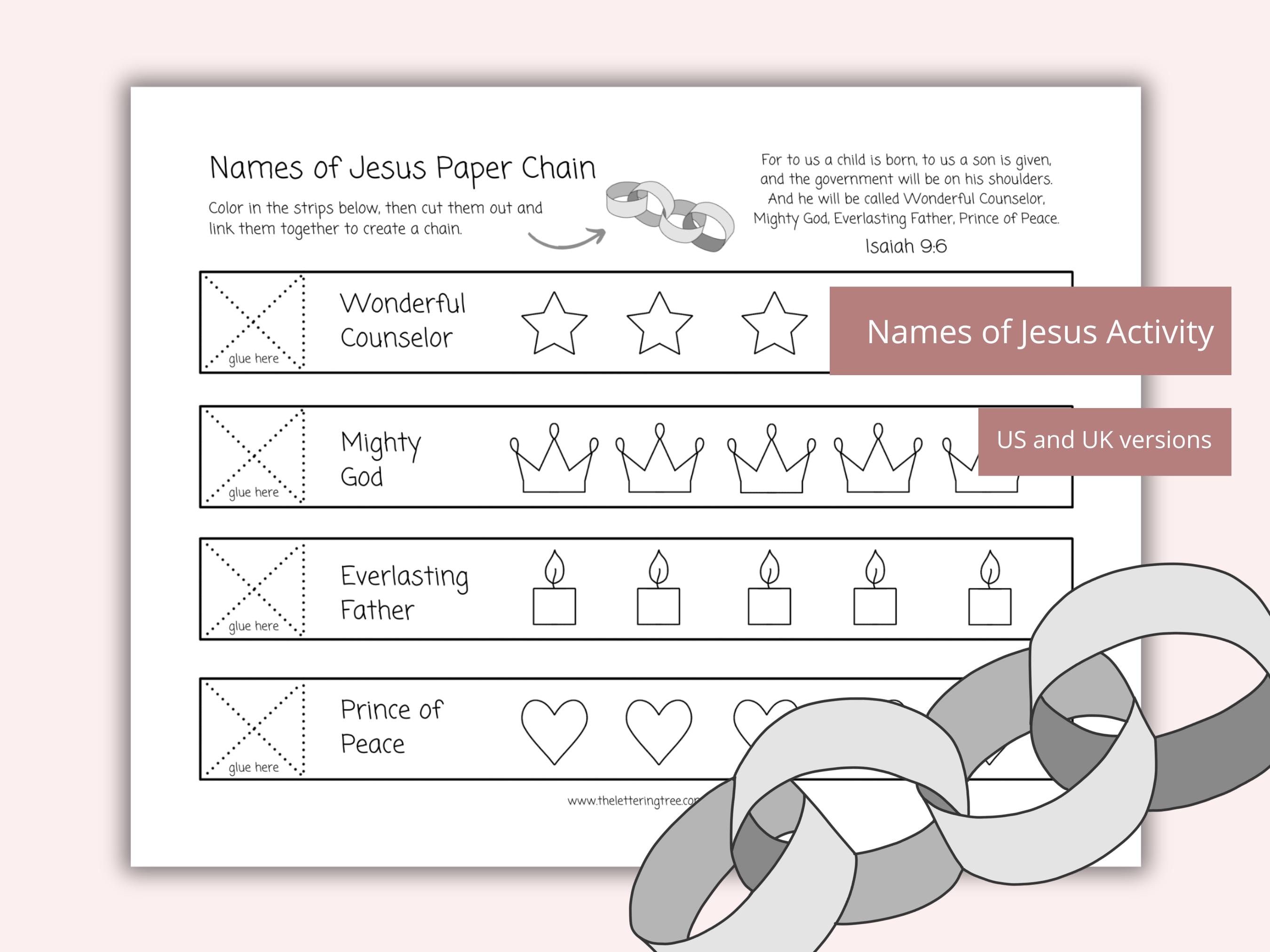 Names of Jesus Christmas Bible Craft Sunday school craft activity…