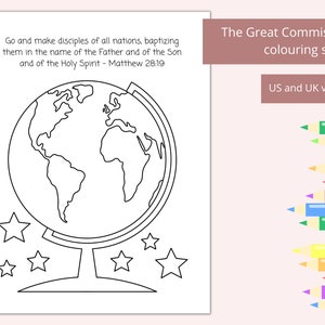 Printable Great Commission Coloring Page | Disciples of all nations | Kids Bible crafts | Sunday school coloring | Matthew 28 19