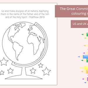 Coloriage à imprimer pour la grande commande | Disciples de toutes les nations | Bricolages bibliques pour enfants | École du dimanche à colorier | Matthieu 28 19