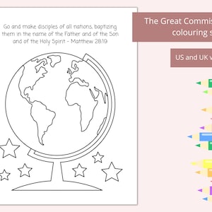 Printable Great Commission Coloring Page | Disciples of all nations | Kids Bible crafts | Sunday school coloring | Matthew 28 19